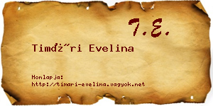 Timári Evelina névjegykártya